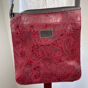 Relic Red Paisley Shoulder Bag EUC